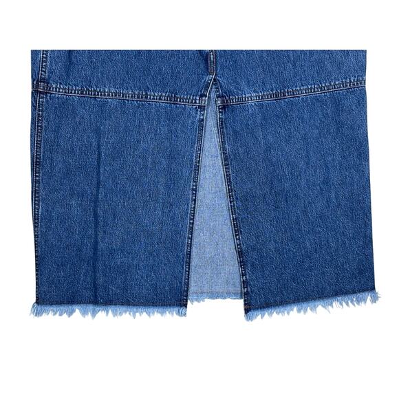 Vintage Lauren Jeans Co. Ralph Lauren Denim Maxi Skirt Women’s 12P Split Back - Picture 11 of 12